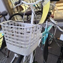 ★店頭にて試乗可★ J6447　折りたたみ自転車　ライトグリーン...