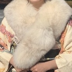 豪華 本物ゴージャス 成人式 着物 リアルファー サガフォックス 本物 レンタル可能 ファー 成人式　襟巻き　ストール　和服　ファーショールSAGA FOX サガフォックス　大判　マフラー　ストール　ショール　ファー　毛皮　銀狐　シルバーフォックス成人式　卒業式　結婚式　パーティー　七五三　着物振袖　高級　前撮り　成人式　アイボリー　白　ホワイト　毛皮 　　　の画像