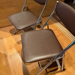 パイプ椅子（２脚）　いす　イスの画像