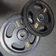 IROTECオリンピックラバープレート1.25kg 2.5kg 5kg 10kg15kg各2枚5点セットΦ50　バーベル　筋トレの画像