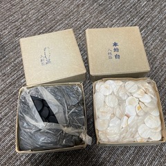 本蛤白碁石、那智黒碁石　八級品　高級蛤碁石　 囲碁