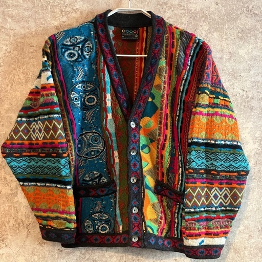 極美品　COOGI クージー　Cボタン　総柄　ニット　カーディガン 3Dニット 極美品 COOGI クージー Cボタン 総柄 ニット カーディガン 3Dニット