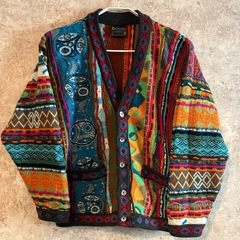COOGI クージー 総柄 3Dニット カーディガン サイズSSの画像