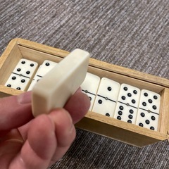 ドミノDomino　木製ケース　27牌　木製ケース　ヴィンテージおもちゃの画像