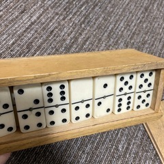 ドミノDomino　木製ケース　27牌　木製ケース　ヴィンテージおもちゃの画像