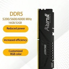 【早い勝ち】KINGSTON DDR5 16GB 6000MHZ...