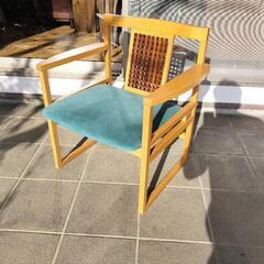 【売約済】飛騨家具　柏木工　アームチェア　格子状背もたれ