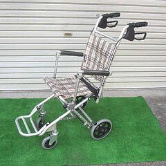 介護　車椅子　折りたたみ　アルミ　チェック柄