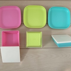 【新品】プラ食器3色セット
