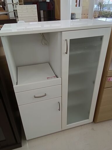 ★ジモティ割あり★  食器棚 ホワイト W80×D40.5×H115 クリーニング済み TC6742