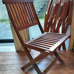 木製ガーデンチェアー4脚