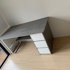 新品❗️オフィスデスク　グレー ワークデスク　テーブル机　勉強机...