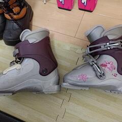 KAZAMAスキー、サロモンブーツ、ストック、スノーブーツセット 110cmの画像