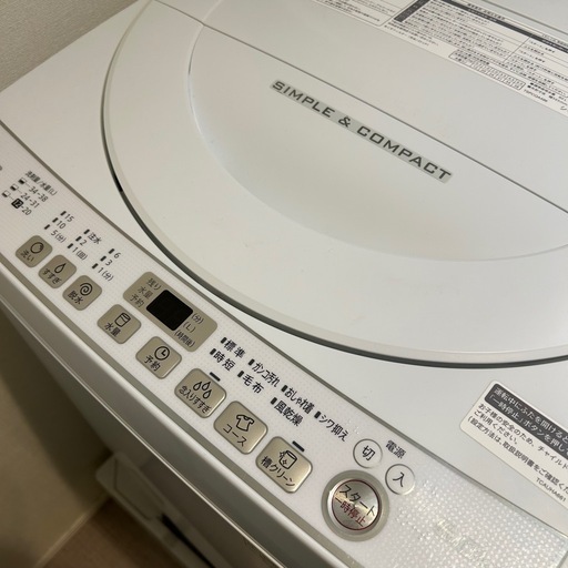 1月24日まで　洗濯機　SHARP 2019年製　6kg