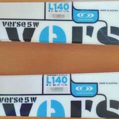 美品 SALOMONスキー板L140（ヴィンディング付き）＋SINANOストック＋SALOMONブーツ24cm 3点セット！！の画像