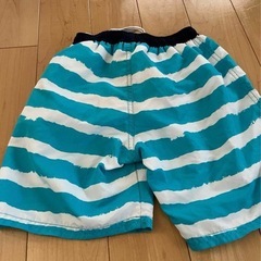 青と白のストライプ サーフパンツ　水着　120の画像