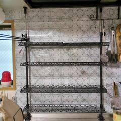 【お渡し者決定】キッチン突っ張りラック　黒の画像