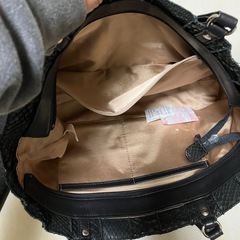 パイソン 蛇革 トートバッグ 黒の画像