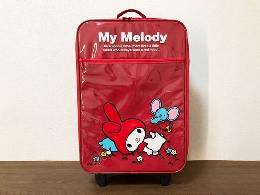 マイメロディ非売品キャリーバッグ布生地レッド　My Melody　サンリオグッズ一番くじ　キャスター・取っ手付きキャリーケース