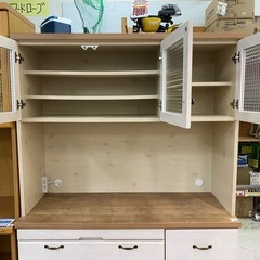【愛品館 江戸川店 】3枚スイング扉 キッチンボード 大川家具の画像