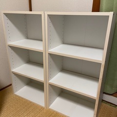 IKEA カラーボックスx2 収納ケース白x3 ブラウンx3 セット
の画像