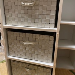 IKEA カラーボックスx2 収納ケース白x3 ブラウンx3 セット
の画像