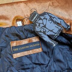 THE CUSTOM JACKETS ベロア生地 シングルライダース Lサイズの画像