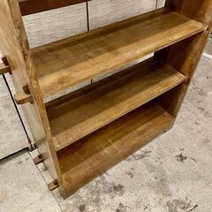 【武蔵小山店】  古書棚 本棚　ブックシェルフ　シェルフ　古書棚　昭和　レトロ　ビンテージ　大きい　什器　店舗　ラック　杉　無垢　日本製　希少　検　くさび　楔の画像