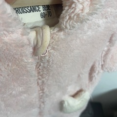 クロワッサンズベベ　ボアジャンプスーツ　うさ耳　　60〜70の画像