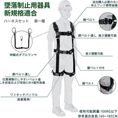 ②【新規格適合】フルハーネス 新規格 セット 安全帯 新伸縮式ダブルランヤード付きの画像