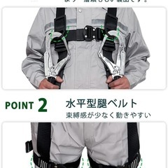 ②【新規格適合】フルハーネス 新規格 セット 安全帯 新伸縮式ダブルランヤード付きの画像