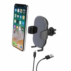 カー用品 iPhoneワイヤレス充電　エアコン取り付けタイプ 自動開閉　の画像