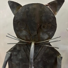 ブリキ？ 置き物 オブジェ 犬 猫の画像