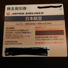 JAL株主優待券　2025年11月30日まで