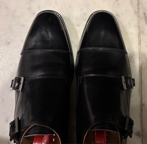 スコッチグレイン高級レザーのダブルモンクストラップシューズ