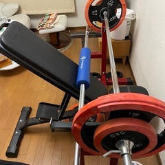 irotec ベンチプレス バーベルセット トレーニングベンチ付属