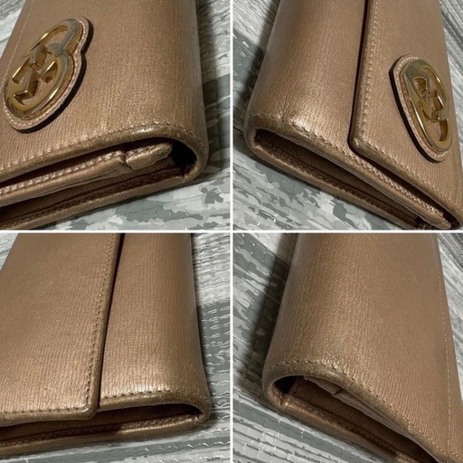 GUCCI グッチ ベージュ レザー 長財布 購入 ハート ゴールド GUCCI
