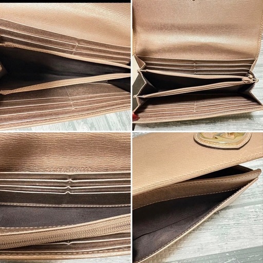 GUCCI グッチ ベージュ レザー 長財布 購入 ハート ゴールド GUCCI