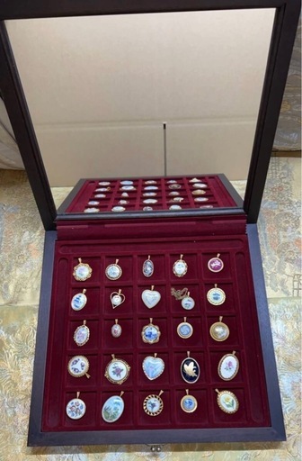 アクセサリー ネックレス 花 陶磁器 陶器 名窯 セット