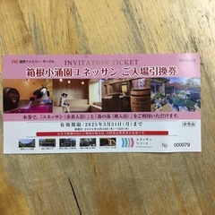 箱根小涌園ユネッサン　ご入場引換券
