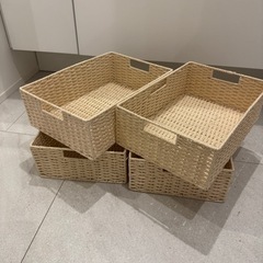 【引渡し決定】手編み風ペーパーバスケット ニトリ 