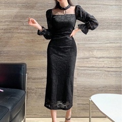 ロング ドレス ❤️ 夜職 結婚式 総レース ラウンジ スナック キャバの画像