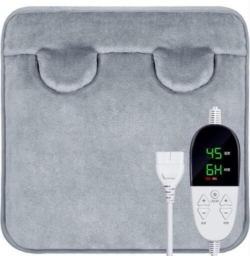 ♥️新品未使用♥️電気足温器 フットウォーマー ネコ耳デザイン 45*45cm 大きいサイズ 足温器 70°Cまで ホットフットヒーター 過熱保護 タイマー機能 足元暖房 男女兼用 手両足用 安全 暖房費節約 省エネ 洗濯可丸洗い PSE認証済み お家オフィス 勉強用 電気ホットマット日本語取扱説明書 (グレー)