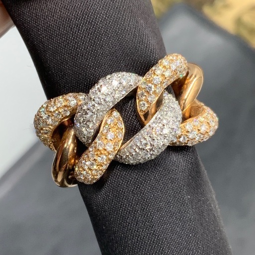 ポンテヴェキオ　マイアミチェーン　リング　喜平ダイヤ　21g 1.65ct
