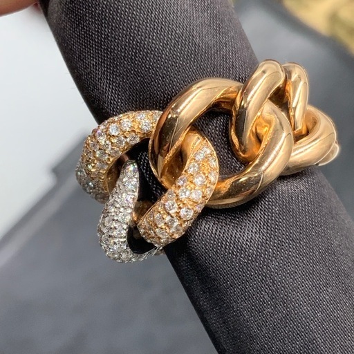 ポンテヴェキオ　マイアミチェーン　リング　喜平ダイヤ　21g 1.65ct