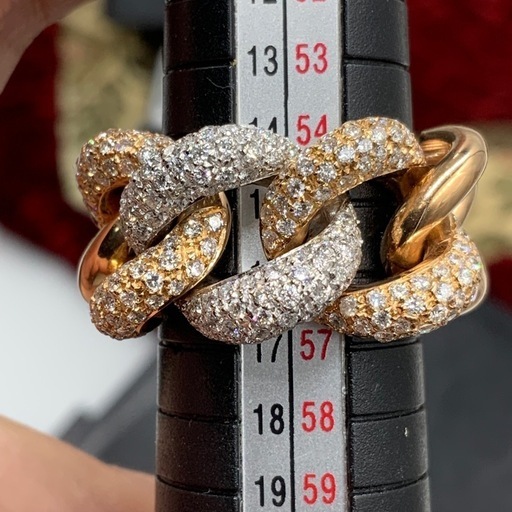 ポンテヴェキオ　マイアミチェーン　リング　喜平ダイヤ　21g 1.65ct
