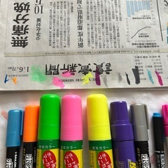 蛍光マーカー 9本セット　残量不明の画像