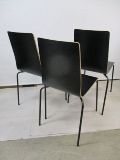 お洒落✨ / IKEA イケア　MARTIN ダイニングチェア 4脚　ブラック 4脚セット ダイニングチェア クッション レザー 木製 アイアン