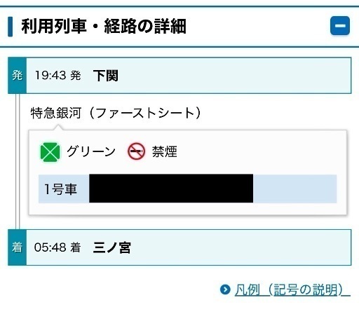 【令和7年2月5日出発】WEST EXPRESS 銀河 山陽 下関→三ノ宮　グリーン車 ファーストシート 大人２名、子供１名 ウエストエクスプレス銀河