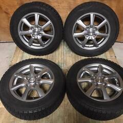 ☆バリ溝☆ PRD 14インチ 5.5J PCD100 4穴 ET42 ハブ径約67 DUNLOP WINTERMAXX 175/65R14 2018年 4本